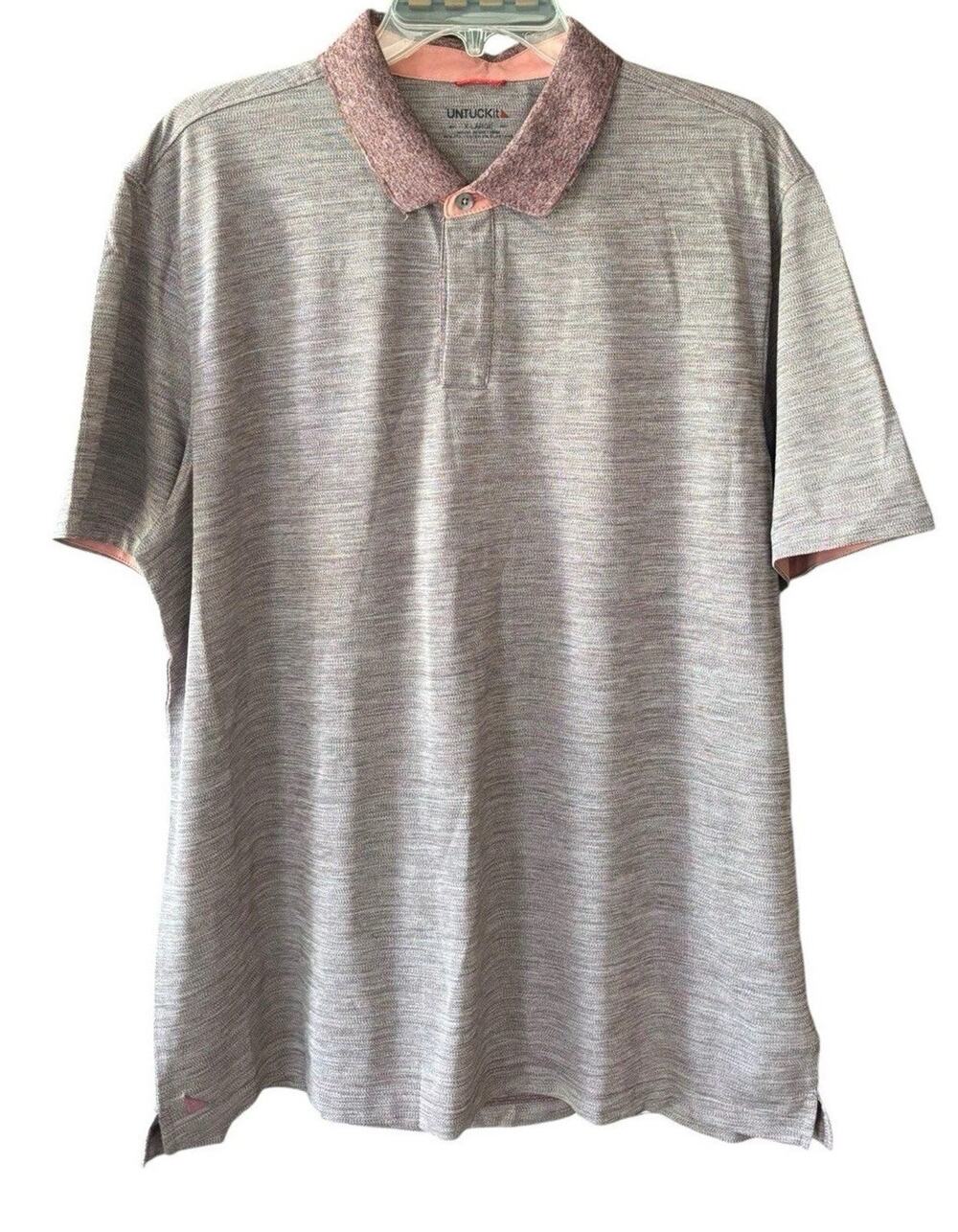 Untuckit Men’s Size X-Large Hannifer Short Light Purple Sleeve Polo Shirt
